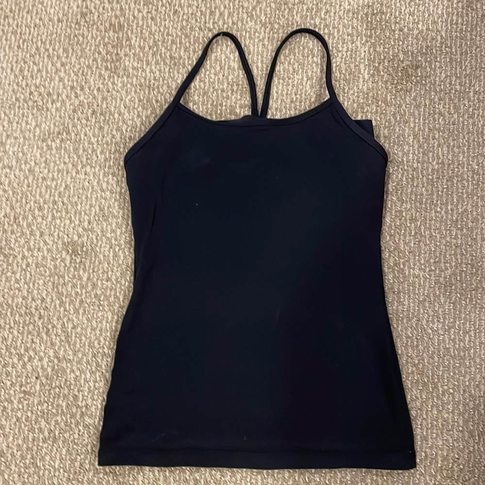 Lululemon Black womens spandex (bra support) tank top.